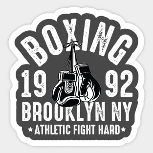 Boxing 1992 Brooklyn NY athletic fight hard Sticker